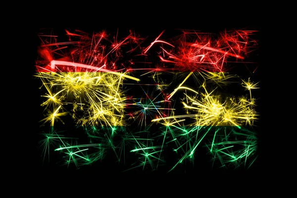 Bolivia fireworks sparkling flag. New Year 2019 and Christmas party concept