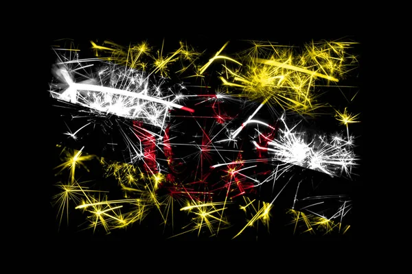 Brunei bayrağı köpüklü havai fişekler. Yeni yıl 2019 ve Noel partisi konsepti