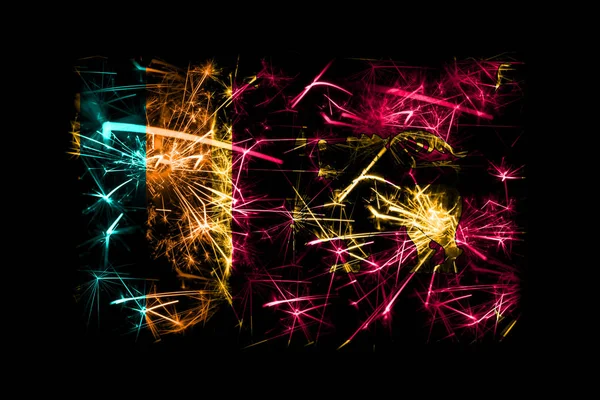 Sri Lanka fireworks sparkling flag. New Year 2019 and Christmas party concept