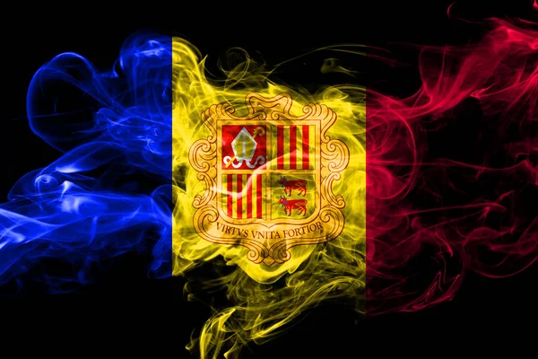 Andorra Bandera Fumar Colorido 2018 —  Fotos de Stock