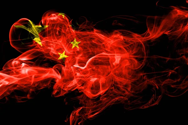 Kina Färgglada Rökning Flagga 2018 — Stockfoto