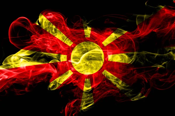 Macedónia Bandeira Fumante Colorido 2018 — Fotografia de Stock