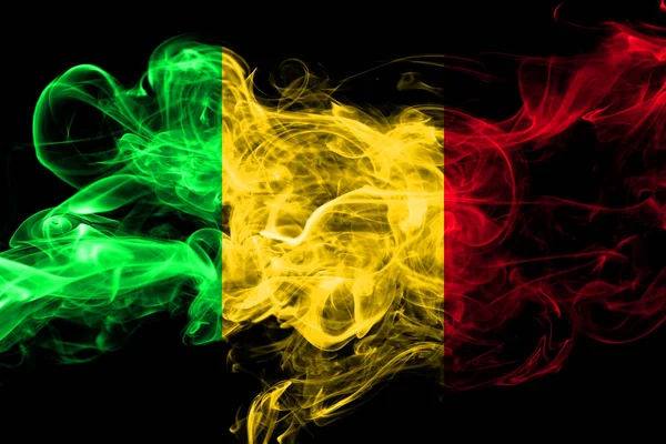 Mali Colorful Smoking Flag 2018 — Stock Photo, Image