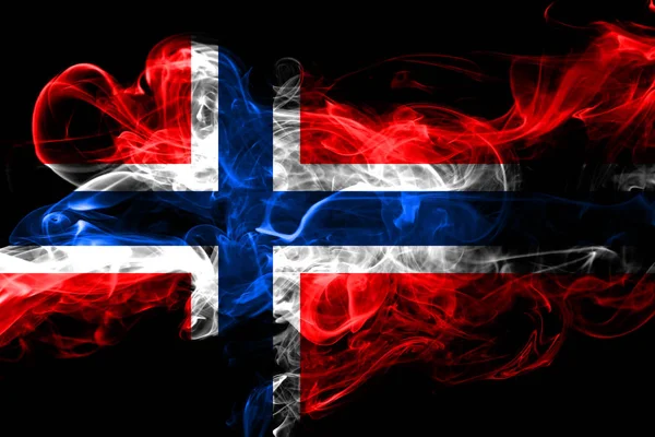 Norge Färgglada Rökning Flagga 2018 — Stockfoto