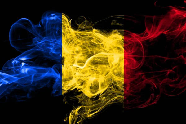 Romênia Bandeira Fumante Colorido 2018 — Fotografia de Stock