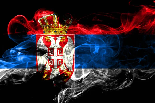 Serbia Colorido Fumar Bandera 2018 — Foto de Stock