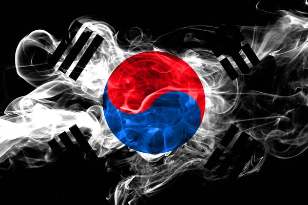 Jižní Korea Barevné Kouření Vlajka 2018 — Stock fotografie