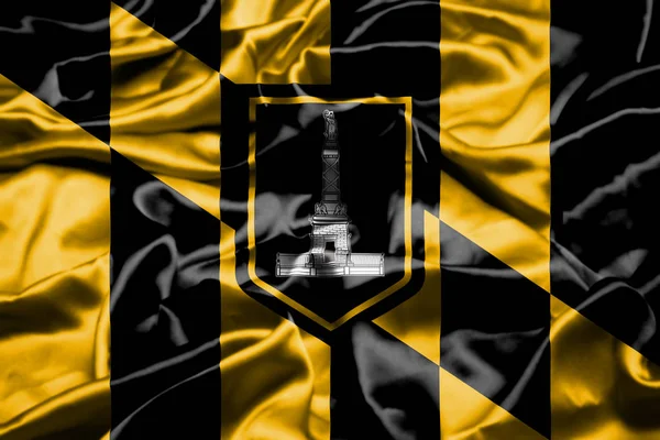 Baltimore Bandeira Maryland Acenando Vento Estados Unidos América — Fotografia de Stock