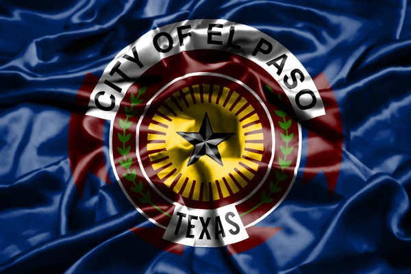 Paso Texas Flaga Macha Wietrze Stany Zjednoczone Ameryki — Zdjęcie stockowe
