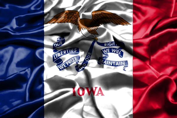 Bandeira Iowa Acenando Vento Estados Unidos América — Fotografia de Stock
