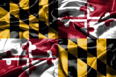 Maryland bayrak rüzgarda sallayarak. Amerika Birleşik Devletleri