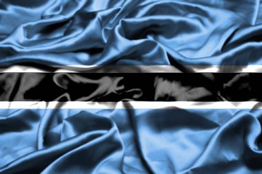 Botswana bayrağı rüzgarda dalgalanıyor