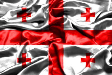 Georgia bayrağı rüzgarda dalgalanıyor