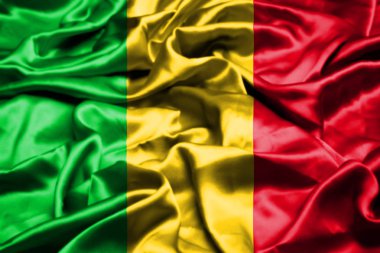 Rüzgarda dalgalanan Mali bayrağı