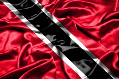 trinidad ve tobago bayrak rüzgarda sallayarak