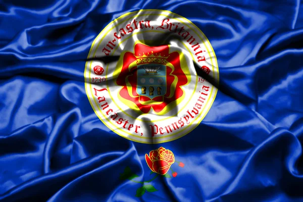 Lancaster Pennsylvania Flaga Macha Wietrze Stany Zjednoczone Ameryki — Zdjęcie stockowe