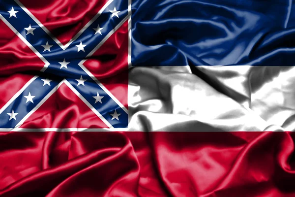 Mississippi Vlag Zwaaien Wind Verenigde Staten Van Amerika — Stockfoto