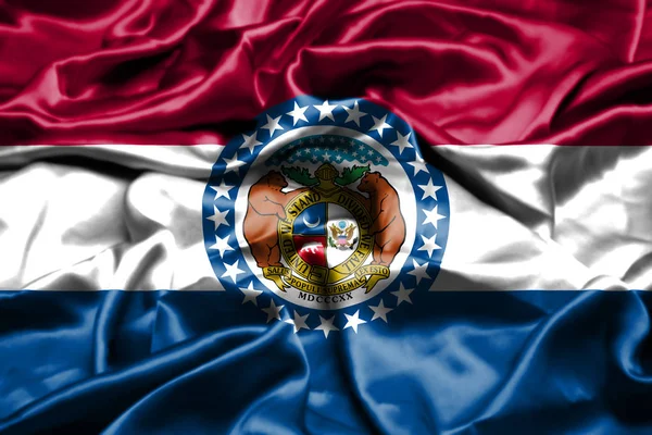 Missouri Flag Waving Wind United States America — Stock Photo, Image