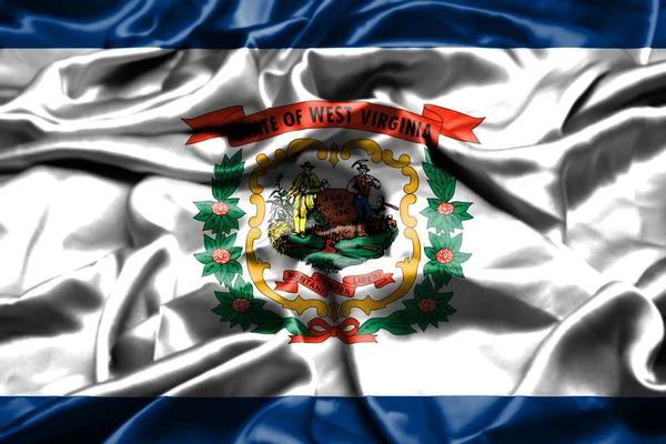 West Virginia Flaga Macha Wietrze Stany Zjednoczone Ameryki — Zdjęcie stockowe