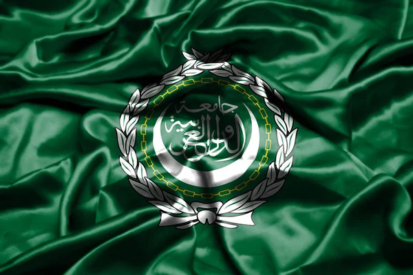 在风中挥舞的阿拉伯联盟旗帜 — 图库照片