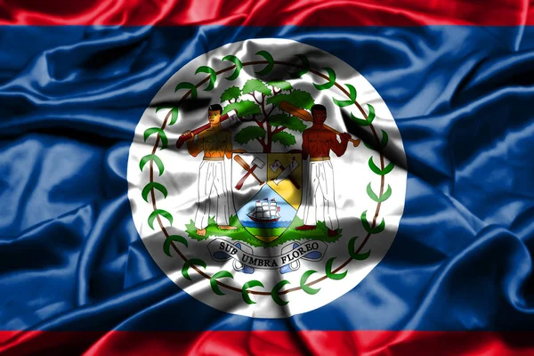 Belize Flaga Macha Wietrze — Zdjęcie stockowe