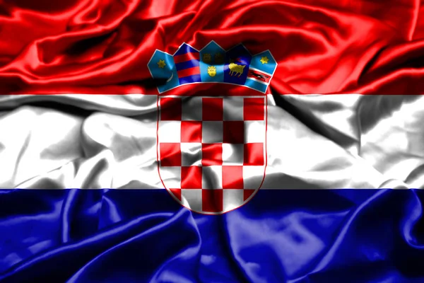 Bandera Croacia Ondeando Viento —  Fotos de Stock