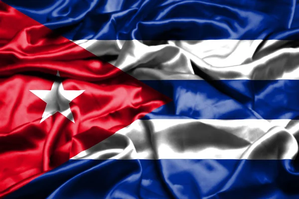 Bandera Cuba Ondeando Viento — Foto de Stock