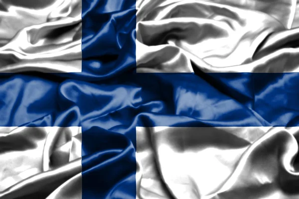 Finlandia Bandiera Sventola Nel Vento — Foto Stock
