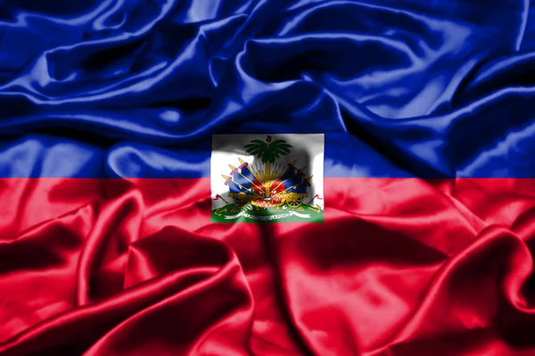 Bandeira Haiti Acenando Vento — Fotografia de Stock
