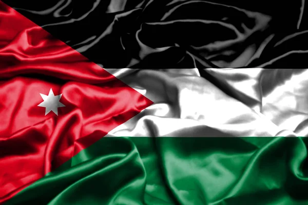 Прапор Йорданії Махає Вітрі — стокове фото