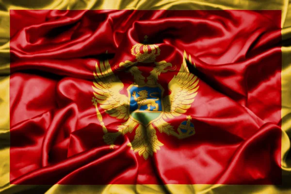 Flaga Czarnogóry Wietrze — Zdjęcie stockowe
