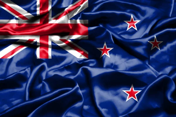 Flaga Nowej Zelandii Wietrze — Zdjęcie stockowe