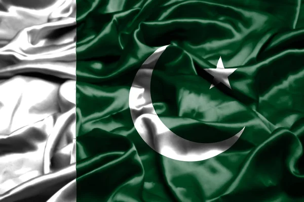 Pakistanische Flagge Weht Wind — Stockfoto