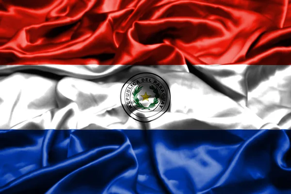 Парагвайский Флаг Развевающийся Ветру — стоковое фото