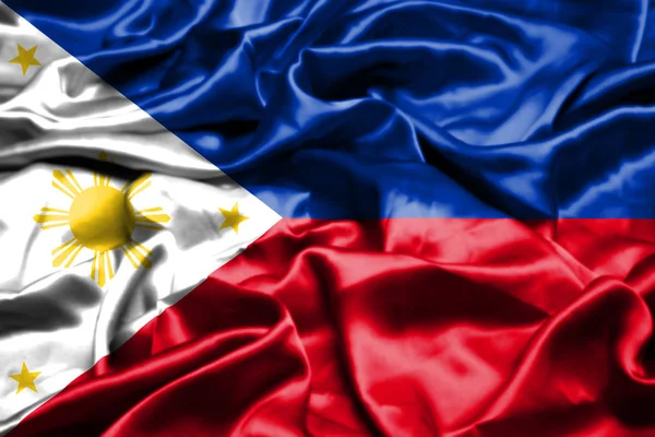フィリピンの旗風になびかせて — ストック写真