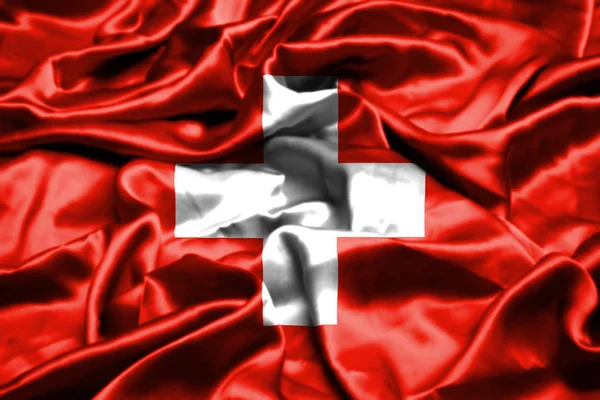 Switzerland flag waving in the wind