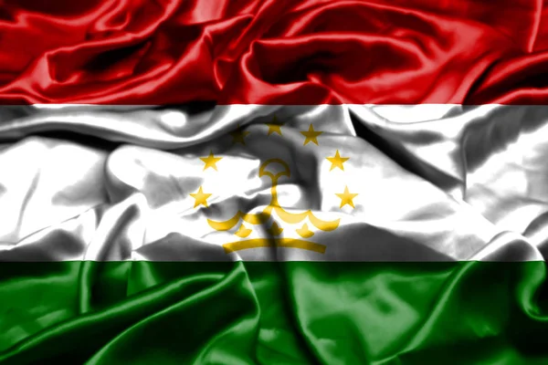 Tádžikistán Mávání Vlajkami Větru — Stock fotografie