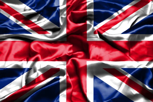 Egyesült Királyság Zászló Integetett Szélben — Stock Fotó