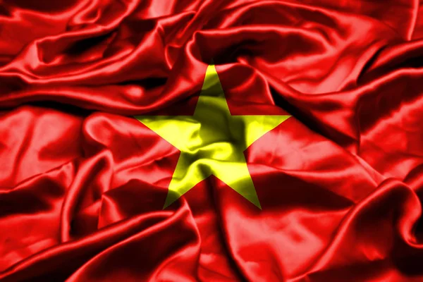 越南国旗在风中飘扬 — 图库照片