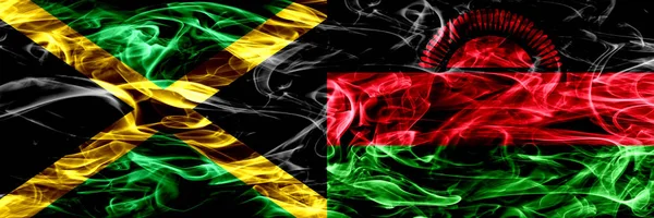 Jamajka Malawi Malawi Kouřit Příznaky Které Jsou Umístěny Vedle Sebe — Stock fotografie