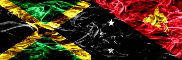 Jamajka Papua Nová Guinea Kouřit Příznaky Které Jsou Umístěny Vedle — Stock fotografie