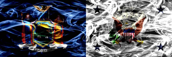Нью Йорк Вице Президент Сша Разноцветная Концепция Дымовых Флагов Расположенных — стоковое фото