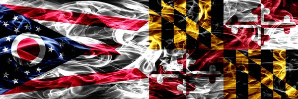 Maryland State Smoke Flag Stany Zjednoczone Ameryki — Zdjęcie stockowe
