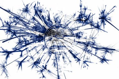 Buffalo, New York havai fişek bayrak köpüklü. Yeni yıl 2019 ve Noel partisi konsepti