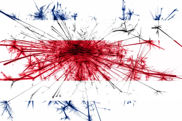 Costa Rica Vuurwerk Mousserend Vlag Nieuwjaar 2019 Kerstmis Partij Concept — Stockfoto