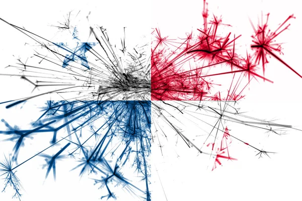 Panama Ohňostroje Šumivé Vlajky Nový Rok 2019 Vánoční Večírek Koncept — Stock fotografie