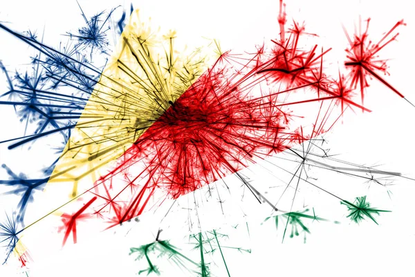 Feu Artifice Seychelles Drapeau Étincelant Nouvel 2019 Noël Fête Concept — Photo