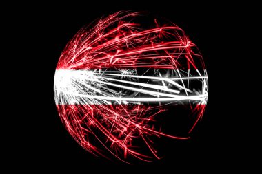 Letonya köpüklü bayrak, siyah arka plan üzerine izole Noel top kavramı soyut