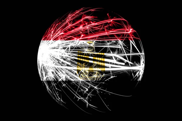 Abstracto Egipto Bandera Brillante Concepto Bola Navidad Aislado Sobre Fondo — Foto de Stock