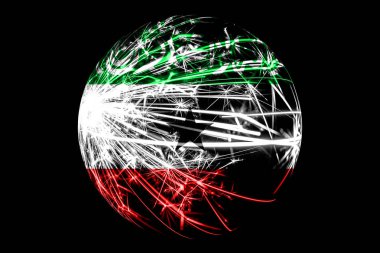 Somaliland köpüklü bayrak, siyah arka plan üzerine izole Noel top kavramı soyut